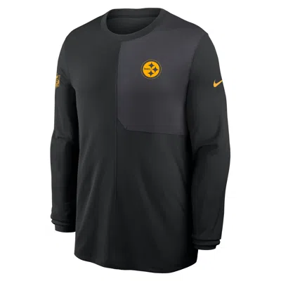 Nike Black Pittsburgh Steelers Sideline Coach Uv Performance Long Sleeve T-shirt