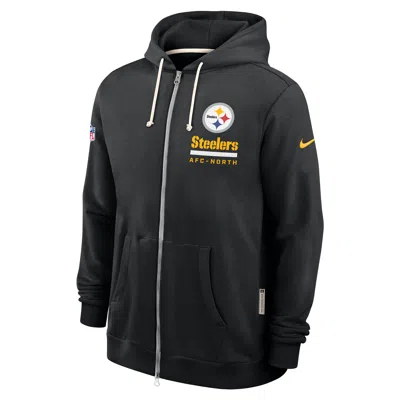 Nike Pittsburgh Steelers Utility Player Sideline  Men's Dri-fit Nfl Full-zip Hoodie In Black