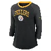 Nike Pittsburgh Steelers  Women's Nfl 3/4-sleeve T-shirt In Black