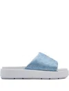 Nike Platform Patterned Slides In Blue