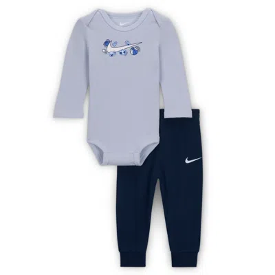 Nike Play For All Baby (0-) Long Sleeve Bodysuit And Pants Set In Blue