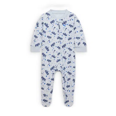 Nike Play For All Baby (0-) Printed Footed Coverall In Gray