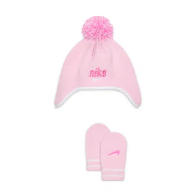 Nike Play For All Baby (12-24m) 2-piece Peak Beanie Set In Pink