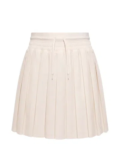 Nike Pleated Logo-detail Mini Skirt In Neutral