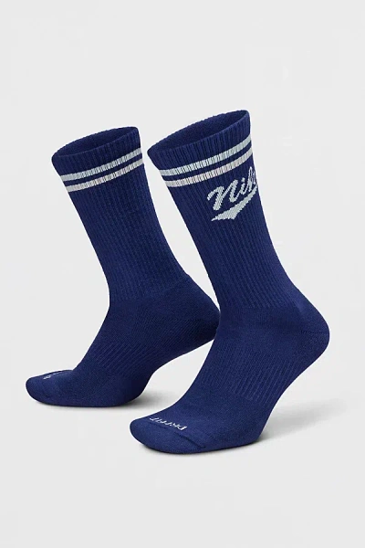 Nike Plus Lifestyle Crew Sock 3-pack In Assorted Blue, Men's At Urban Outfitters