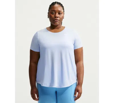 Nike Plus Size Active Dri-fit Women's Short-sleeve Logo T-shirt In Blue