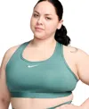 NIKE PLUS SIZE ACTIVE MEDIUM-SUPPORT PADDED LOGO SPORTS BRA