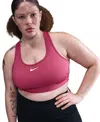 Nike Plus Size Active Medium-support Padded Logo Sports Bra In Multi