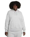 Nike Women's  Sportswear Club Fleece Pullover Hoodie (plus Size) In Dk Grey Heather,white