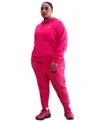 Nike Plus Size Active Sportswear Club Hooded Fleece Sweatshirt In Red
