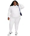 Nike Plus Size Active Sportswear Club Hooded Fleece Sweatshirt In White