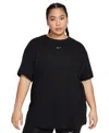 Nike Plus Size Active Sportswear Essential Women's Logo T-shirt In Black