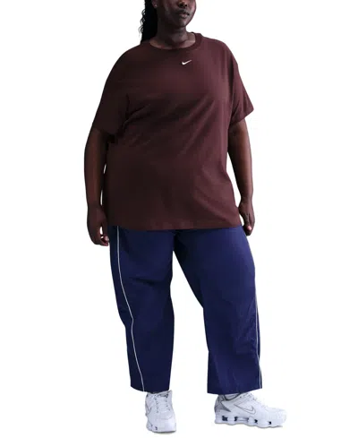 Nike Plus Size Active Sportswear Essential Women's Logo T-shirt In Brown