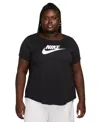 Nike Plus Size Active Sportswear Essentials Short-sleeve Logo T-shirt In Black,white