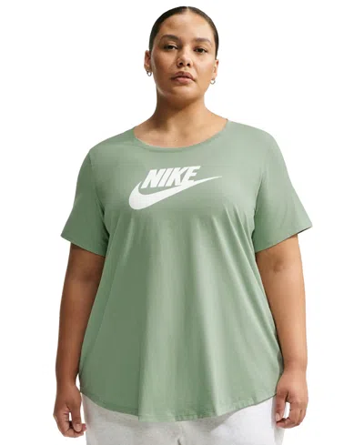 Nike Plus Size Active Sportswear Essentials Short-sleeve Logo T-shirt In Green