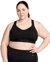 Nike Women's Indy High Support Padded Adjustable Sports Bra (plus Size) In Black,black,black