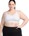 Nike Women's Indy Light Support Padded Adjustable Sports Bra (plus Size) In White,stone Mauve