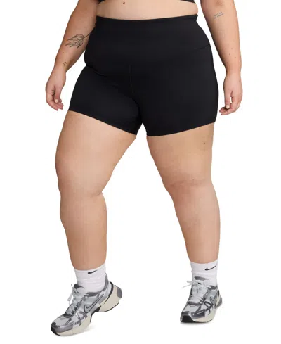 Nike Plus Size One High Waist Pull-on Bike Shorts In Black,black