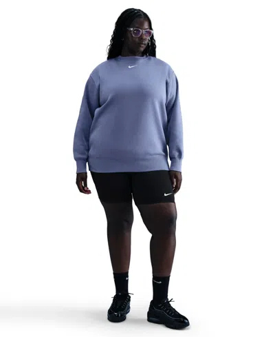 Nike Plus Size Phoenix Crew-neck Sweatshirt In Blue