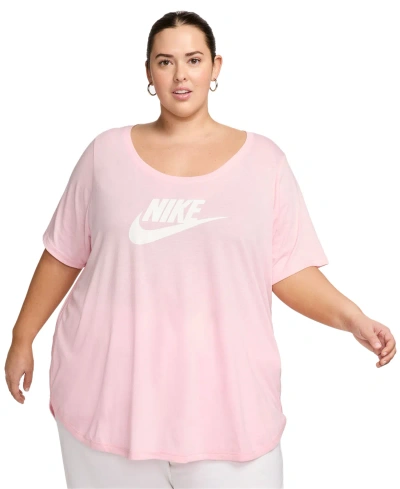 Nike Plus Size Sportswear Essential Curved-hem Tunic Top In Mdsfpk