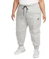 Nike Women's  Sportswear Tech Fleece Mid-rise Jogger Pants (plus Size) In Dk Grey Heather,black
