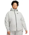 Nike Women's  Sportswear Tech Fleece Windrunner Full-zip Hoodie (plus Size) In Dk Grey Heather,black