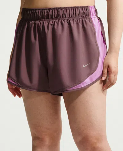 Nike Plus Size Tempo Dri-fit Mid-rise 3" Brief-lined Running Shorts In Purple