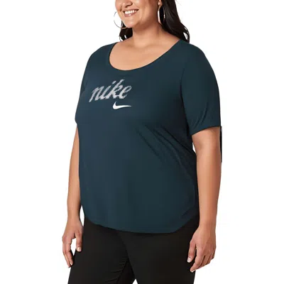 Nike Plus Womens Logo Tunic Graphic T-shirt In Blue