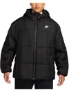 Nike Plus Womens Quilted Hooded Puffer Jacket In Black