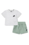 Nike Babies'  Pocket T-shirt & Shorts Set In Steam