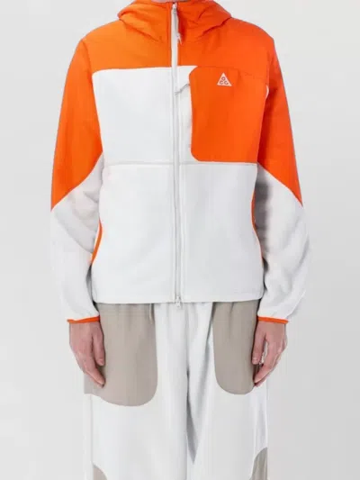 Nike Polyester Hooded Fleece Jacket In Orange