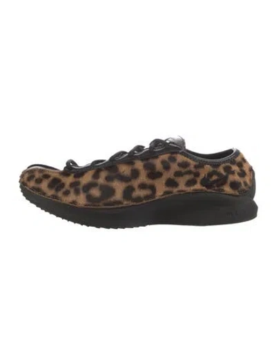 Pre-owned Nike Ponyhair Animal Print Athletic Sneakers In Brown