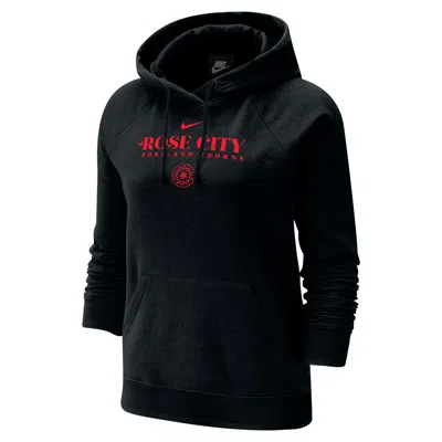 Nike Portland Thorns Phoenix Fleece  Women's Oversized Hoodie In Black