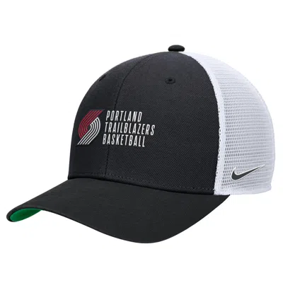 Nike Portland Trail Blazers 2024/25 Rise Icon Edition  Unisex Nba Trucker Cap In Black