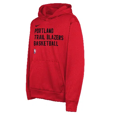 Nike Portland Trail Blazers Big Kids'  Dri-fit Nba Pullover Hoodie In Black