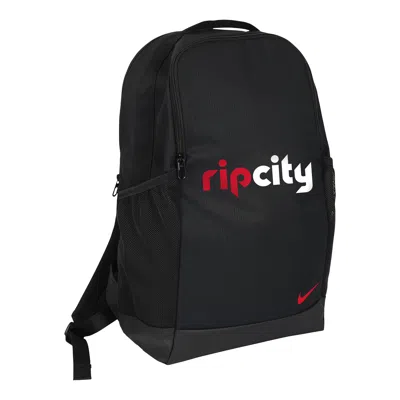 Nike Portland Trail Blazers Brasilia  Unisex Nba Backpack (24l) In Black