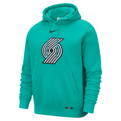 Nike Portland Trail Blazers City Edition  Men's Club Hoodie In Blue