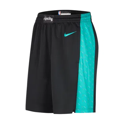 Nike Portland Trail Blazers City Edition  Men's Dri-fit Nba Swingman Shorts In Black