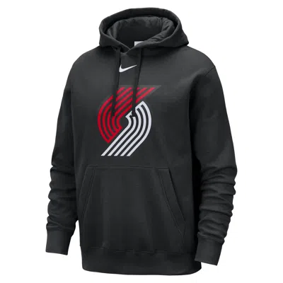 Nike Portland Trail Blazers Club  Men's Nba Pullover Hoodie In Black