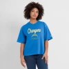 Nike Powder Blue Los Angeles Chargers Essential Script Relaxed Boxy T-shirt In Blue