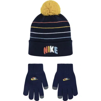 Nike Kids'  Power Play Pompom Beanie In Black