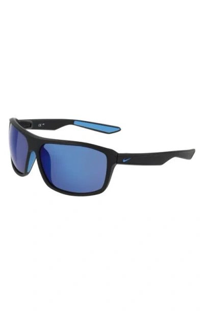 Nike Premier Stride 63mm Rectangular Sunglasses In Blue