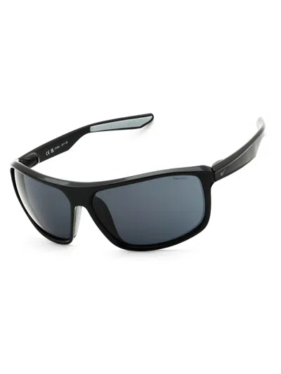 Nike Premier Stride Sport Wraparound Sunglasses For Men In Black