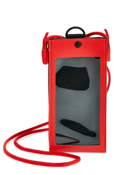 Nike Premium Phone Crossbody Bag In White/ Red