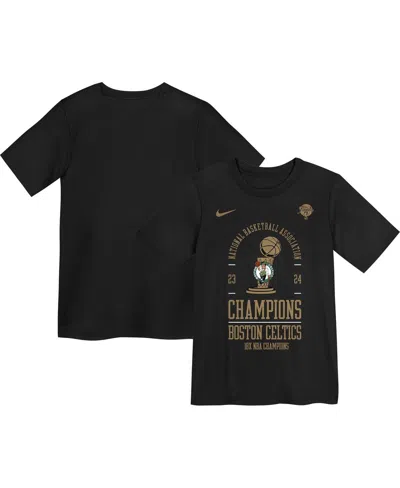 Nike Kids' Preschool Black Boston Celtics 18-time Nba Finals Champions Locker Room T-shirt