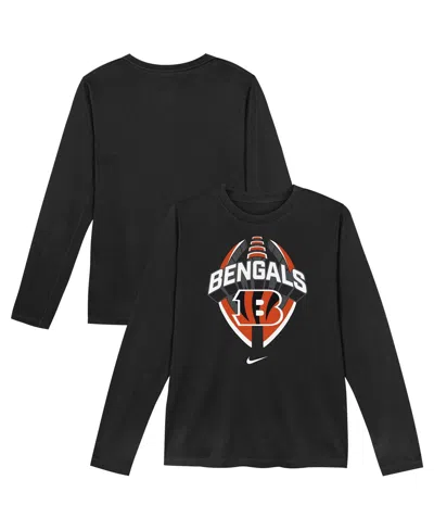 Nike Kids' Preschool Black Cincinnati Bengals Primetime Legend Iconâ Long Sleeve Performance T-shirt