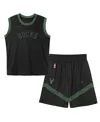 Nike Preschool Black Milwaukee Bucks Mesh Tank Top And Shorts Set In Black