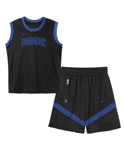 Nike Babies' Preschool Black Orlando Magic Mesh Tank Top And Shorts Set