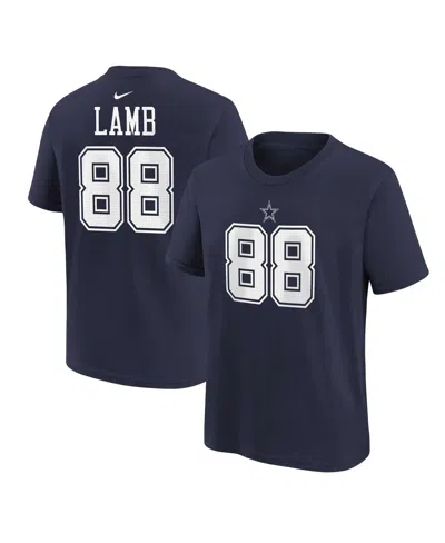 Nike Babies' Preschool Boys And Girls  Ceedee Lamb Navy Dallas Cowboys Player Name And Number T-shirt
