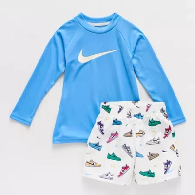 Nike Pre-school Boys  Little & Big Kid Boys Uv Protection 2-pc. Rash Guard Set In Multi